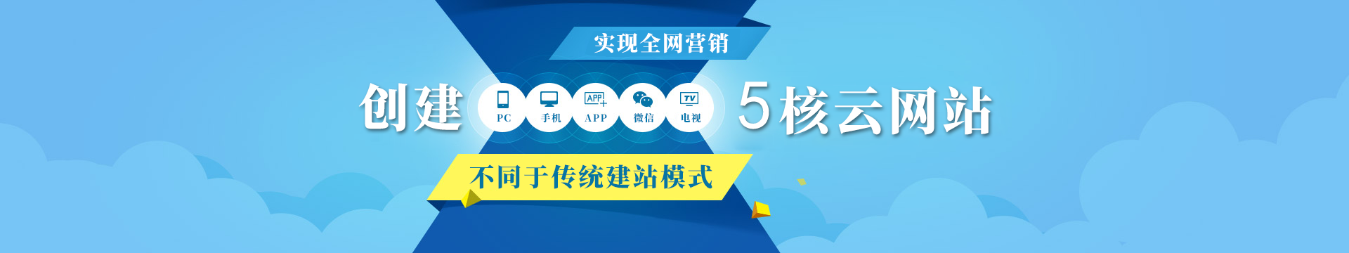 创建五核云网站，浪潮网络帮助企业开启移动营销新时代！